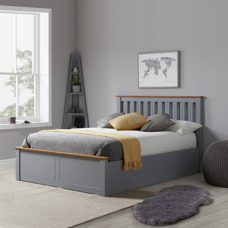 Birlea Phoenix Double Ottoman Bed with Mattress - Stone Grey 0