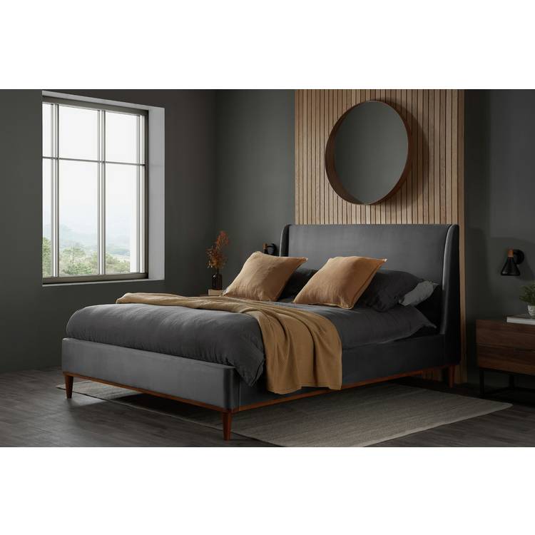 Birlea Lincoln Double Fabric Bed Frame - Charcoal 0