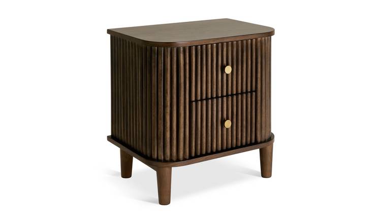 Habitat Kendi 2 Drawer Side Table - Walnut