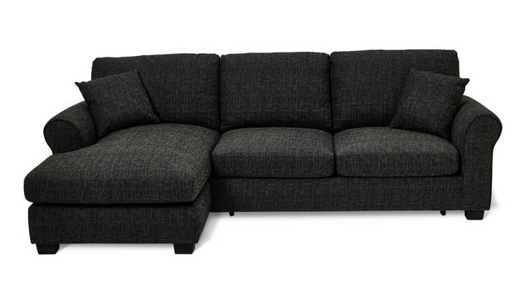 Argos Home Lisbon Right Hand Corner Chaise Sofa Bed-Charcoal