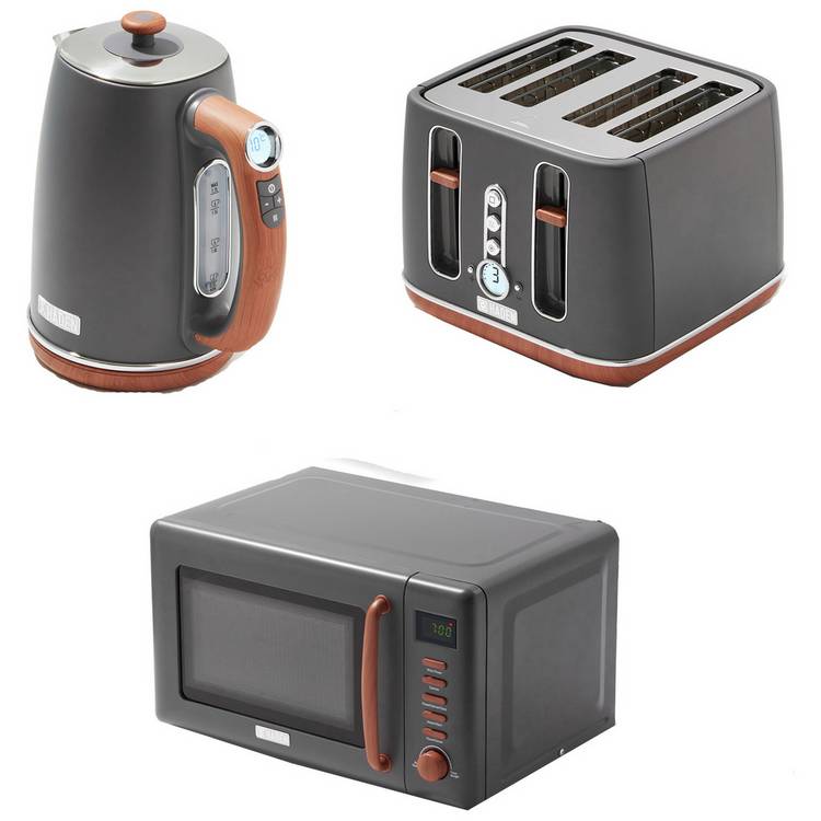 Haden 206794 Dorchester Kettle,Toaster & Microwave - Grey 0