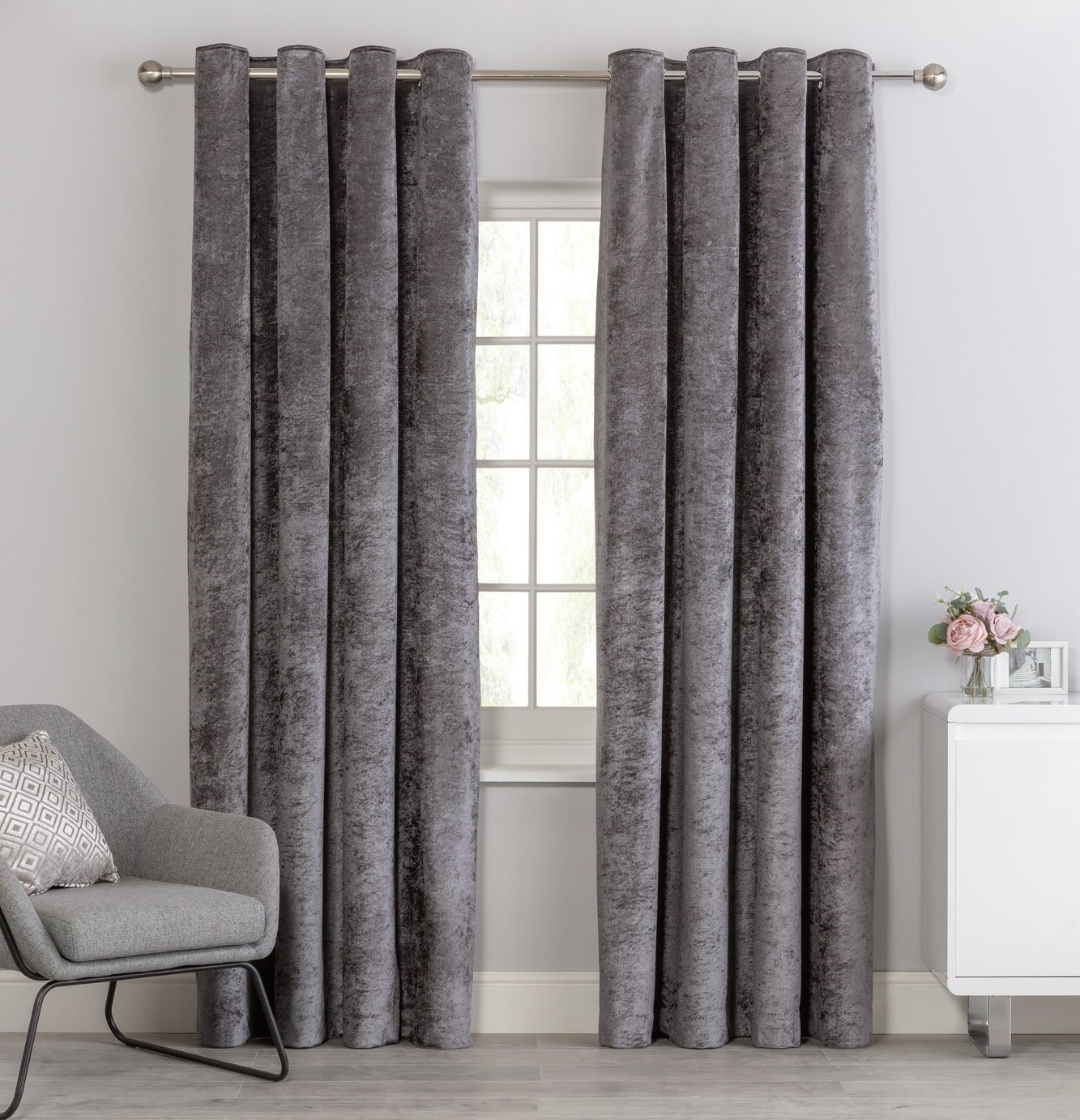 Argos Home Crushed Velvet Lined Eyelet Curtains Review