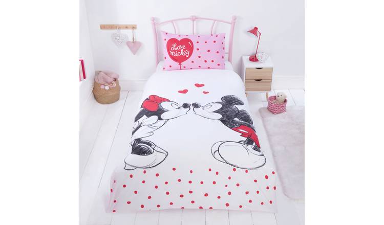 Disney Cotton Mickey & Minnie Kids Bedding Set - Single