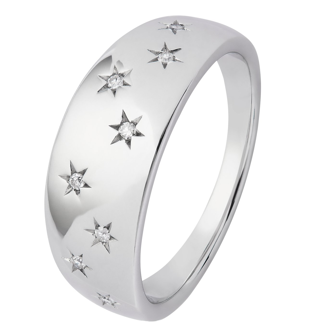 Revere Sterling Silver 0.05ct tw Diamond Star Band Ring Review