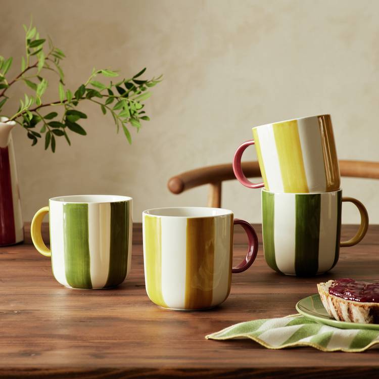 Habitat x Sanderson & National Trust Stripe Mugs 4pk 0