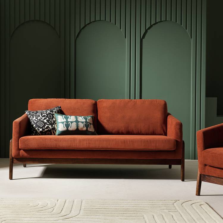 Habitat x Scion Esala Fabric 3 Seater Sofa - Brown 0