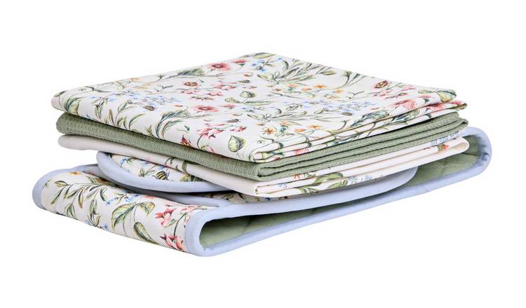 Argos Home Bee Floral Cotton Textile Set - Cream