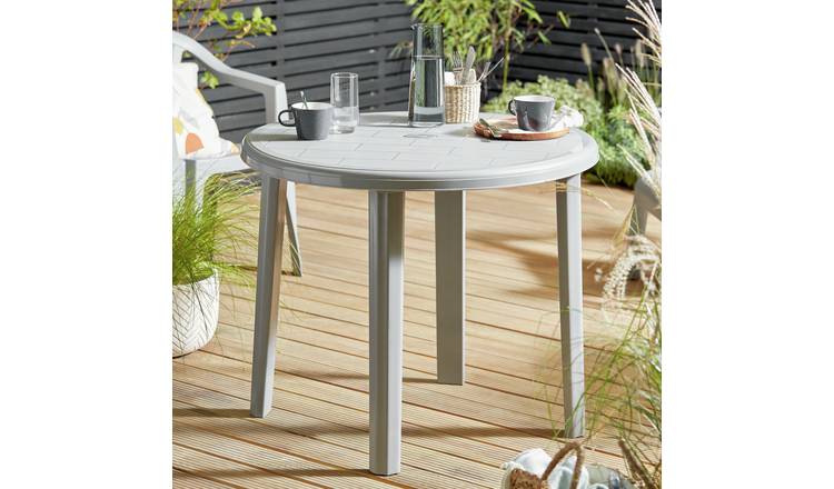 Buy Argos Home 4 Seater Round Plastic Garden Table Grey