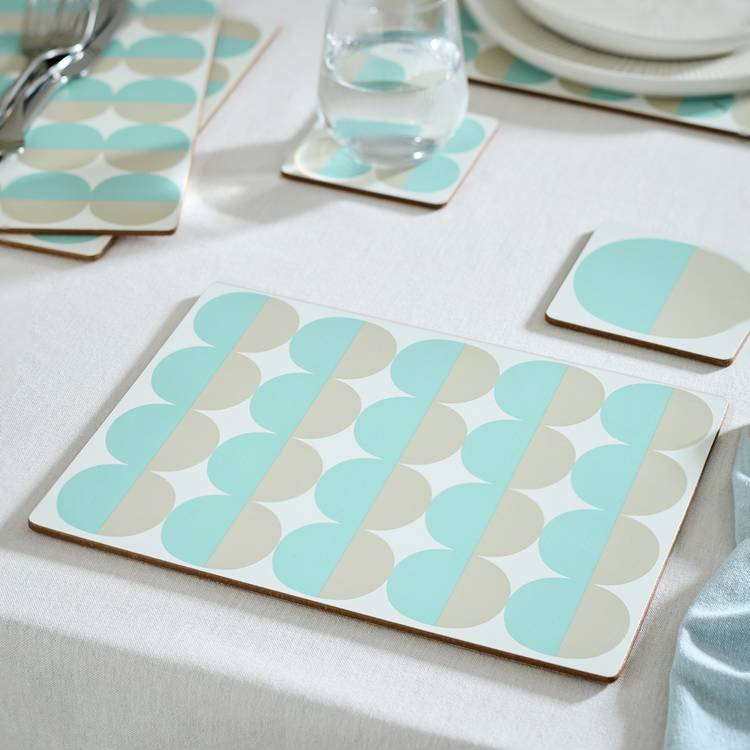 Habitat Set of 4 Geo Circles Placemats and Coasters 0