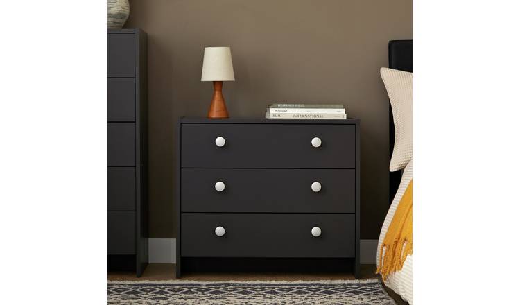 Argos Home Seville 3 Drawer Chest - Anthracite