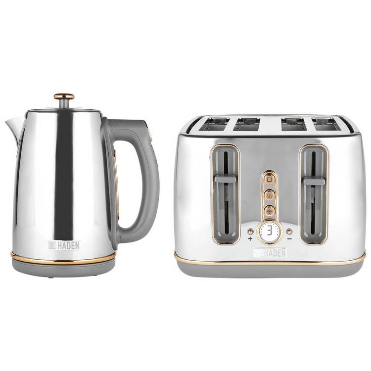 Haden 206817 Dorchester Kettle & 4 Slice Toaster - Chrome 0