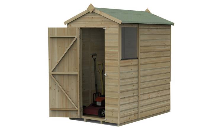 Forest Beckwood Shiplap 1 Window Apex Shed - 4 x 6ft