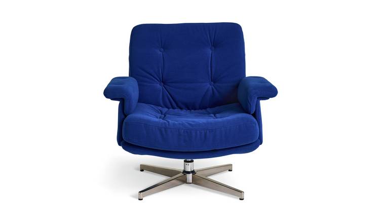 Habitat Dawson Fabric Swivel Chair - Blue