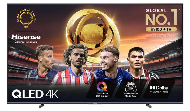 Hisense 100 Inch 100E7NQTUK Smart 4K UHD HDR QLED Freely TV