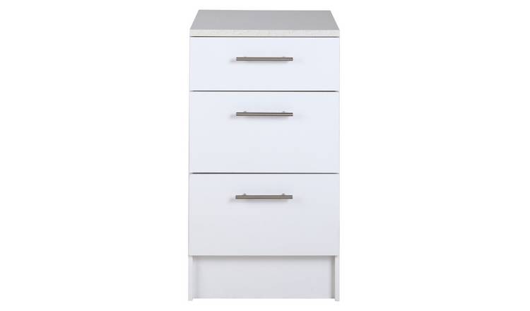 Buy Argos Home Athina 500mm Fitted Kitchen 3 Drawer Unit White