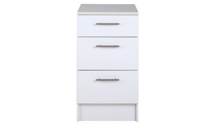 Buy Argos Home Athina 500mm Fitted Kitchen 3 Drawer Unit White
