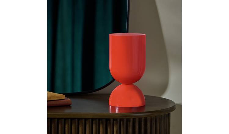 Habitat Gloss Glass Table Lamp - Red