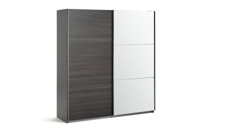 Dark brown wardrobe 2024 with mirror