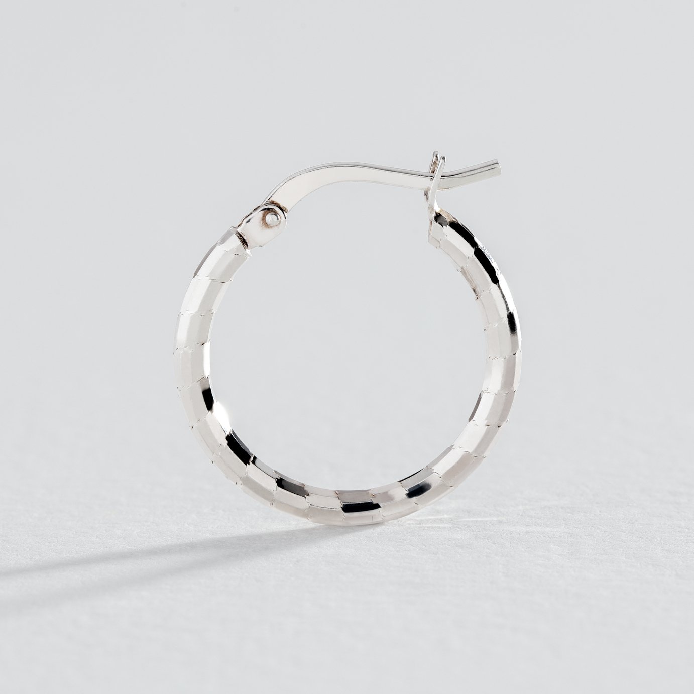 Buy Revere Italian Sterling Silver Diamond Cut Hoop Earrings  Womens 