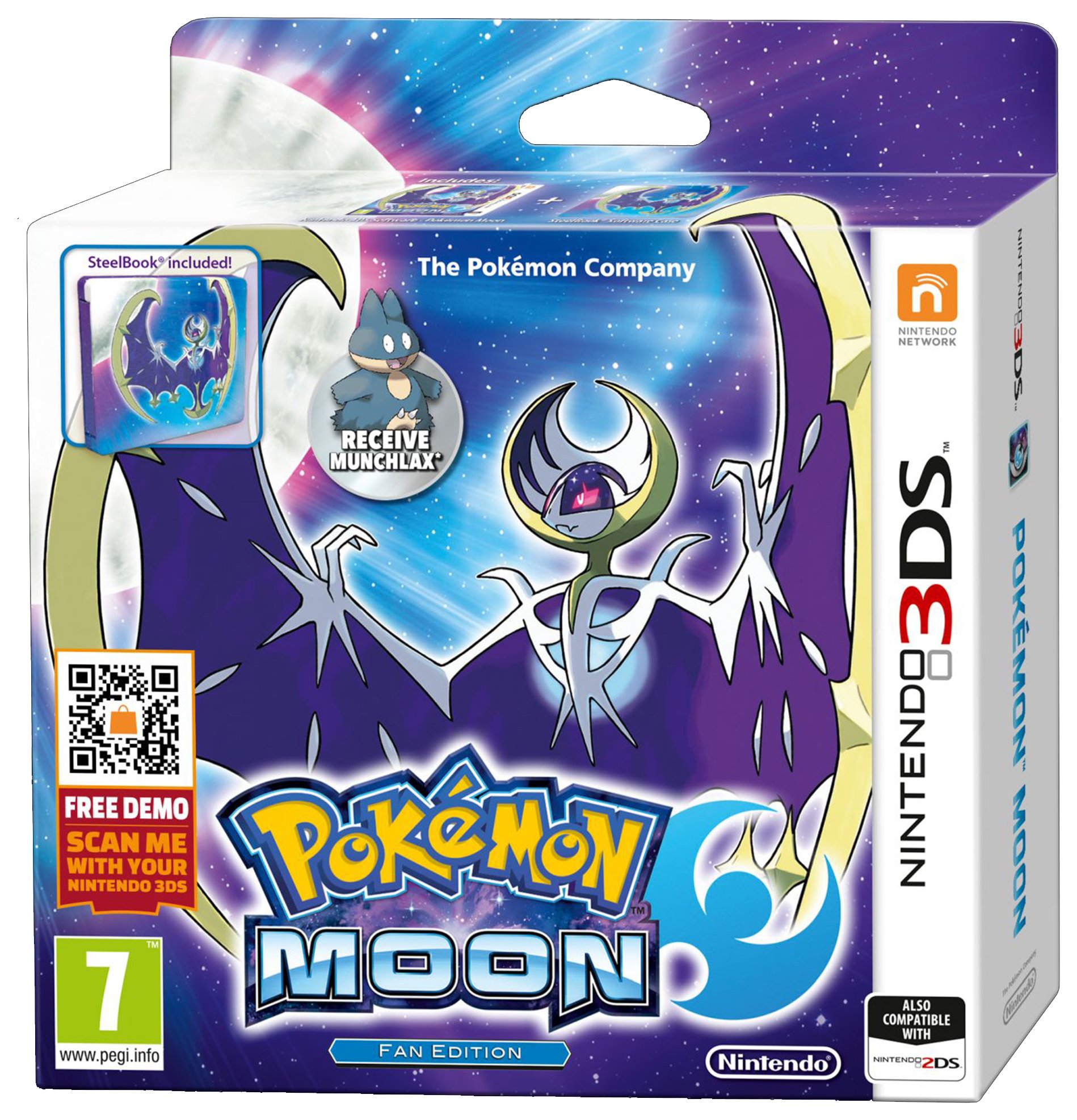 Pokemon Moon 3DS Game and Steel Case