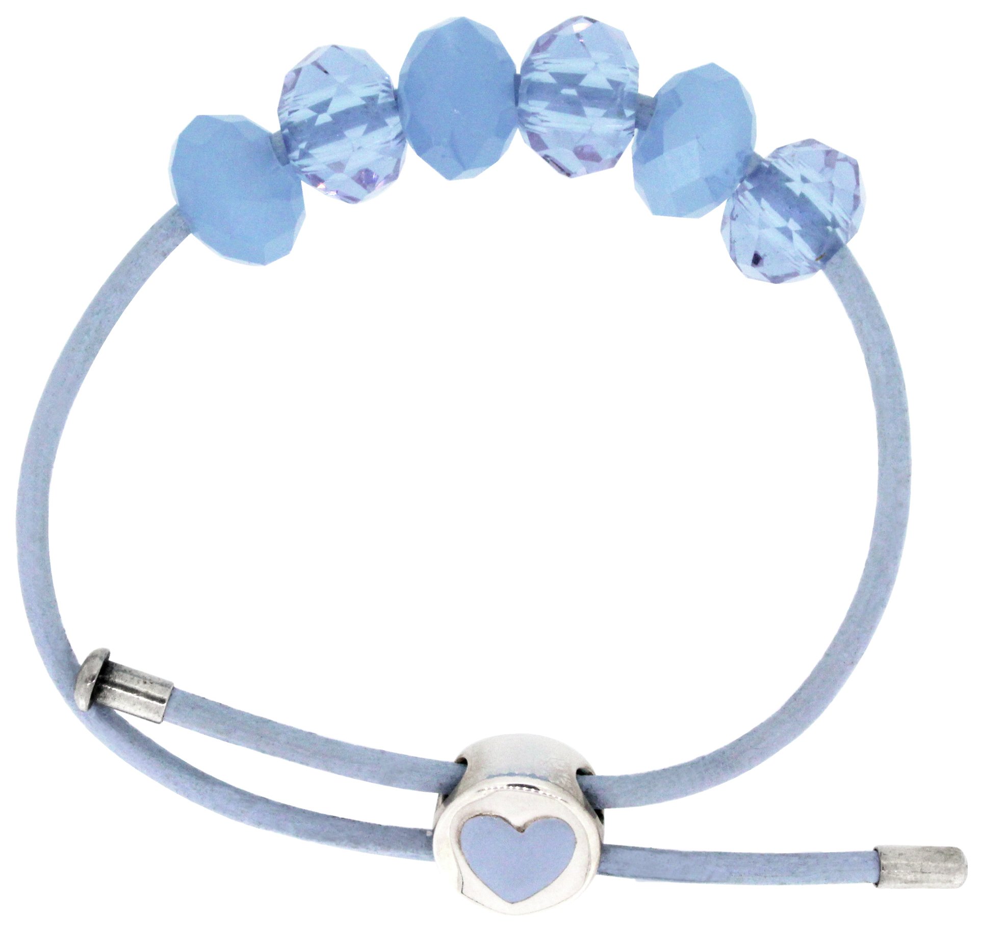 Miss Glitter S.Silver Kids Blue Made Up Bracelet/Heart Clasp