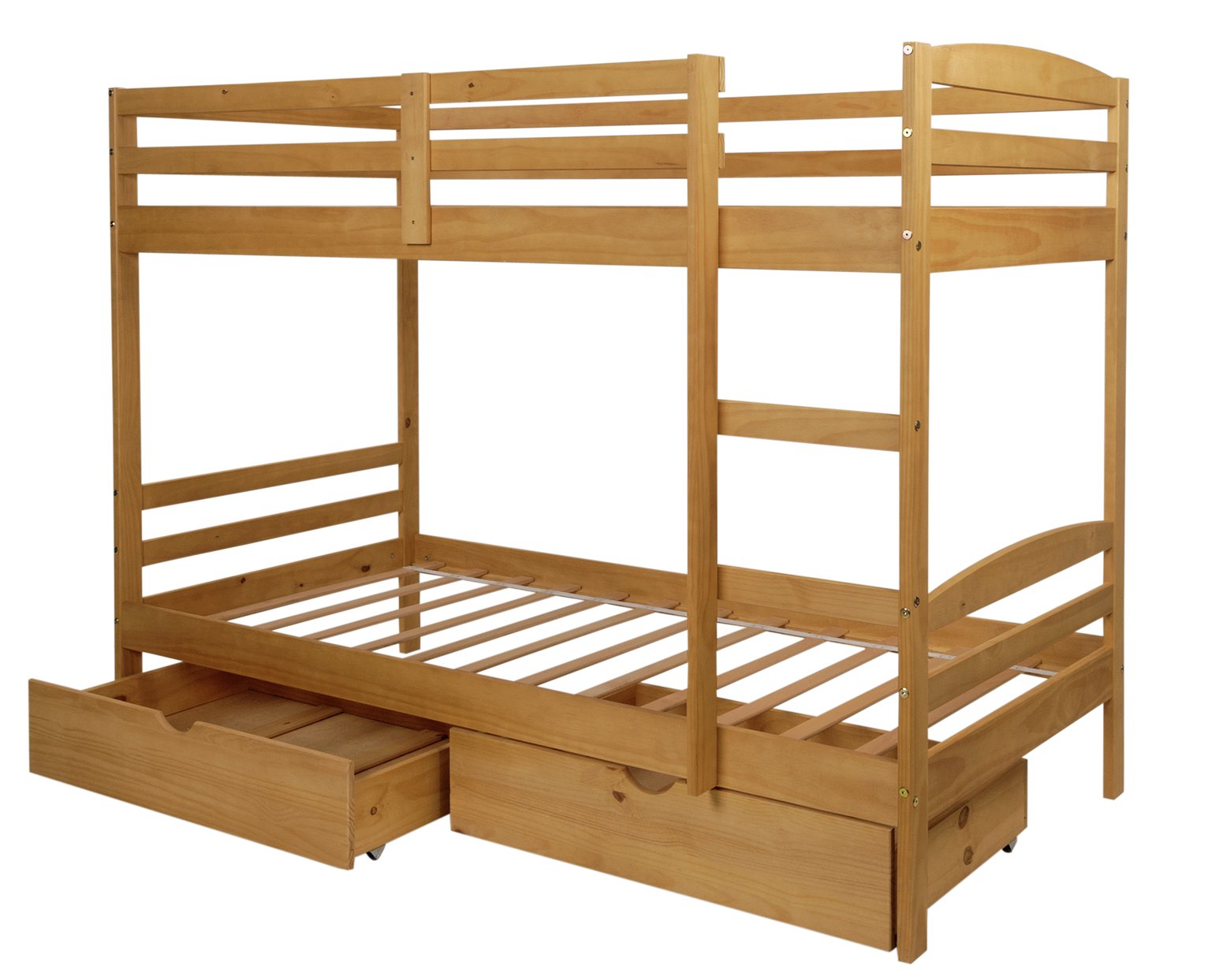 Argos Josie Single Bunk Bed with Drawers &2 Ashley MattressesPine Reviews
