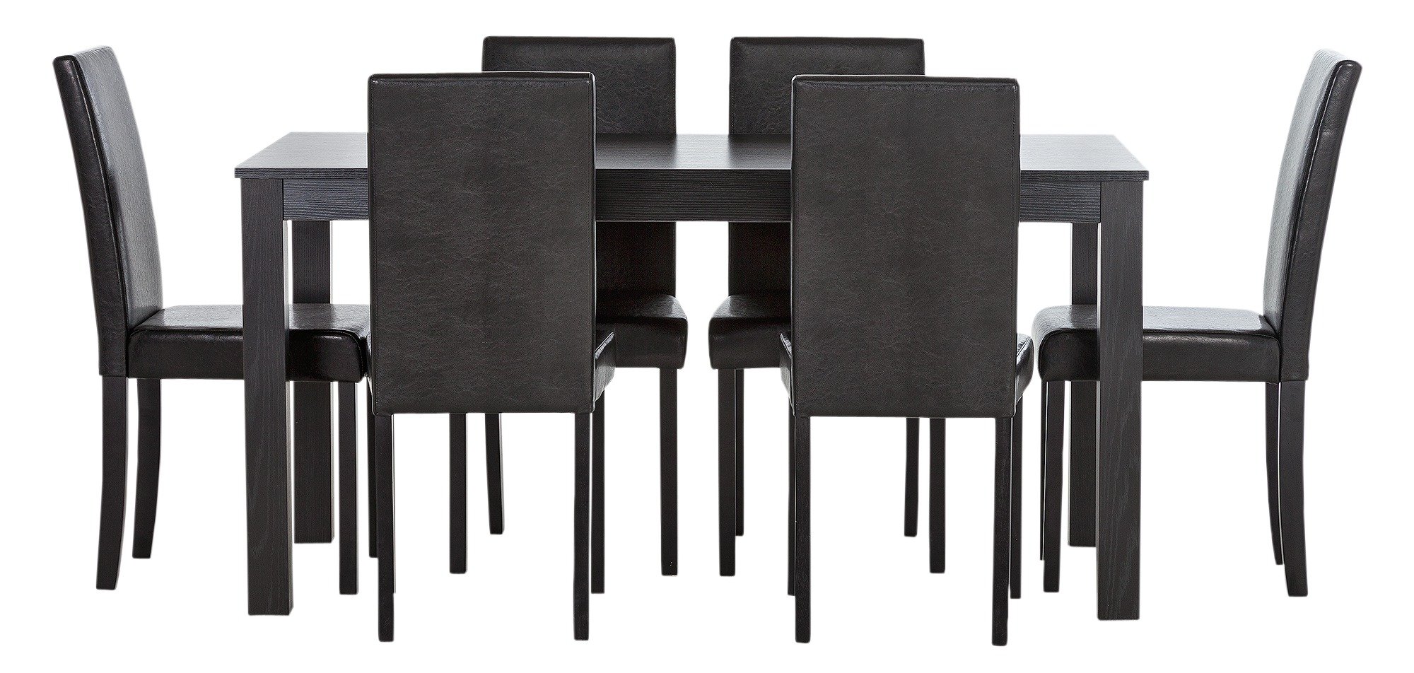 Argos Home Elmond Wood Effect Dining Table & Chairs Black (4576822