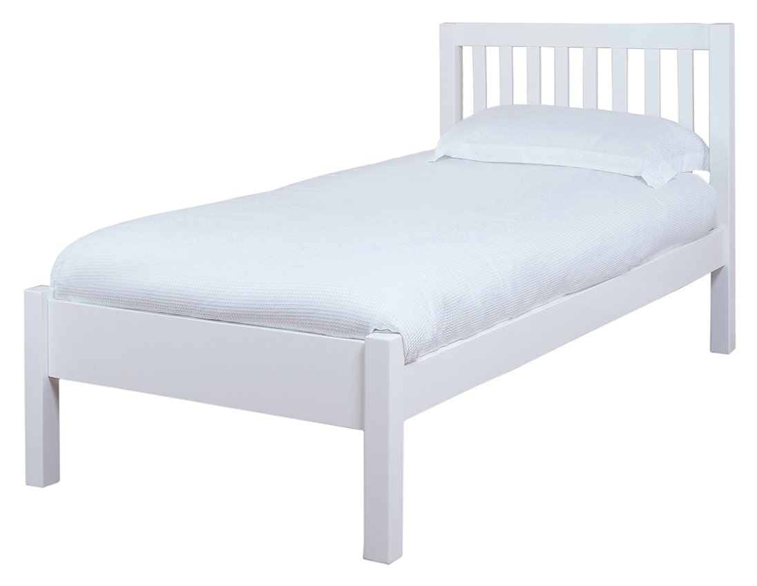 white wooden single bed frame