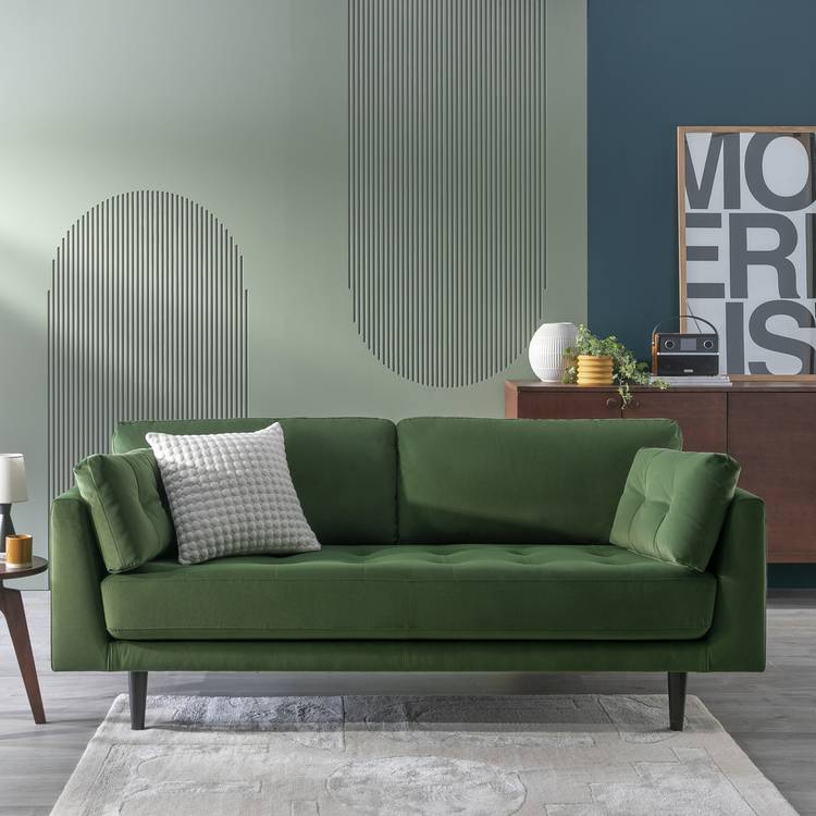 Habitat Kleo Fabric 3 Seater Sofa - Forest Green 0