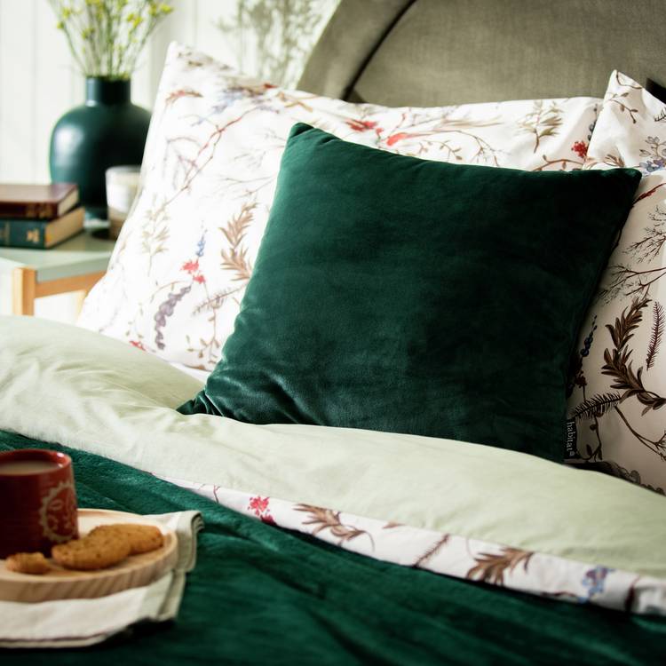 Habitat Velvet Cushion - Emerald - 43x43cm 0