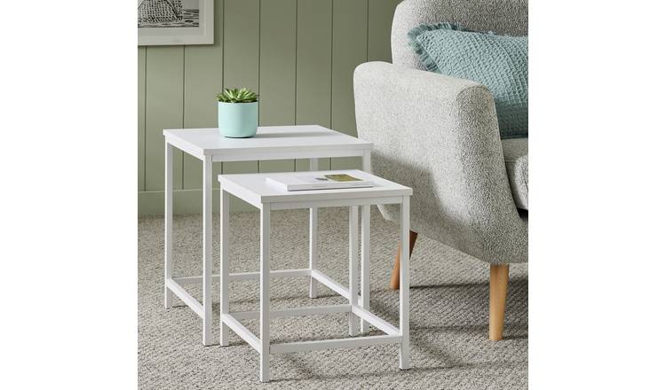 Argos Home Toby Nest of 2 Tables - White