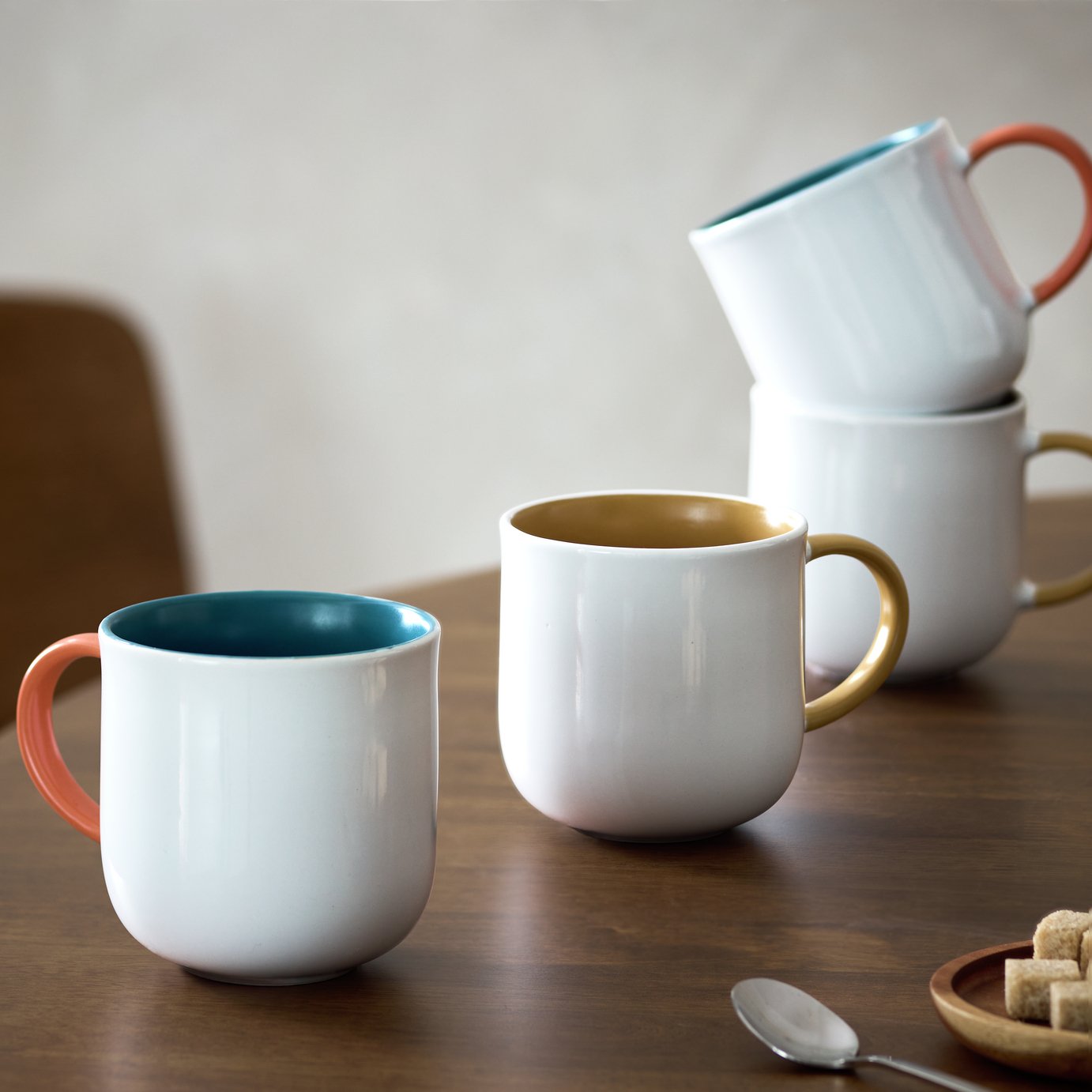Buy Habitat Riko Set of 4 Mugs - White | Cups and mugs | Argos