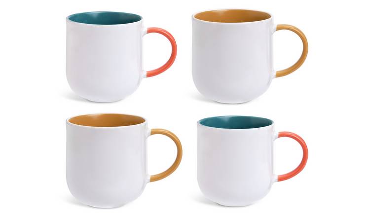 Habitat Riko Set of 4 Mugs - White