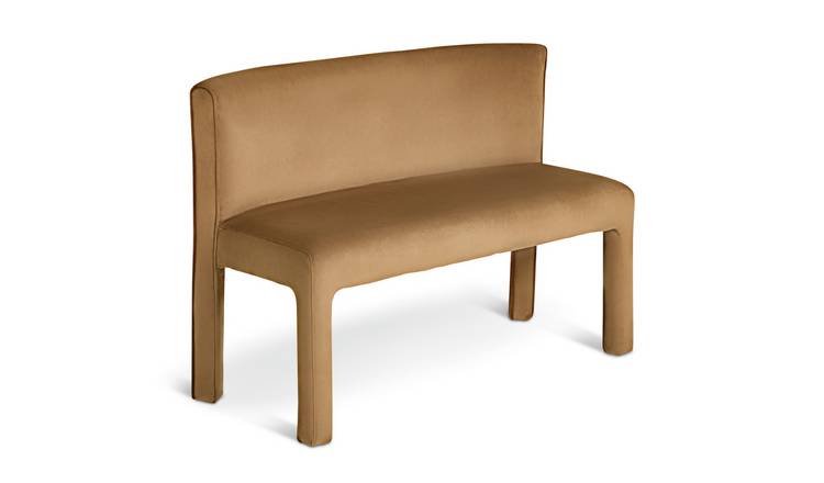 Habitat Bastian Velvet Dining Bench - Natural