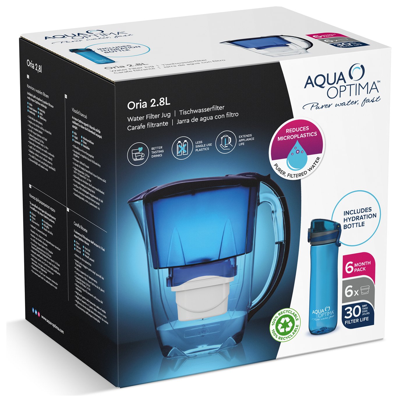 Aqua Optima Oria Water Filter Jug & Bottle with 6 Cartridges Review