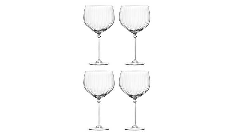 Habitat Optic Ribbed Set of 4 Gin Glasses