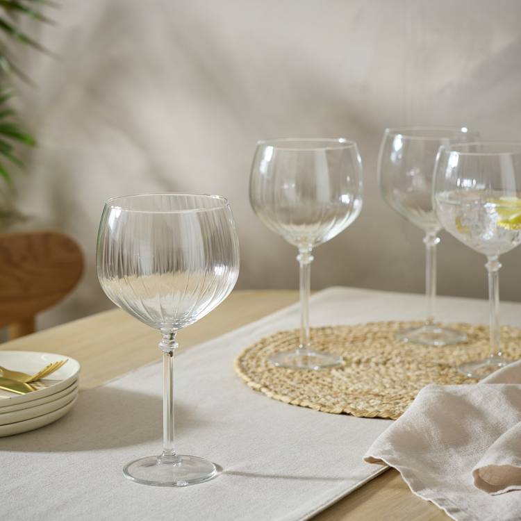 Habitat Optic Ribbed Set of 4 Gin Glasses 0