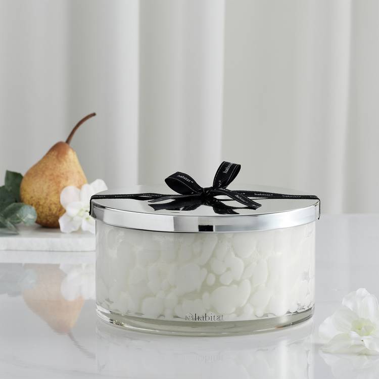 Habitat XL White Confetti Candle - Geranium & Pear 0