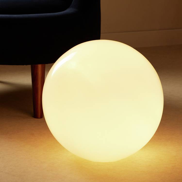 Buy Habitat Caliban Globe XL Glass Lamp - White | Table lamps