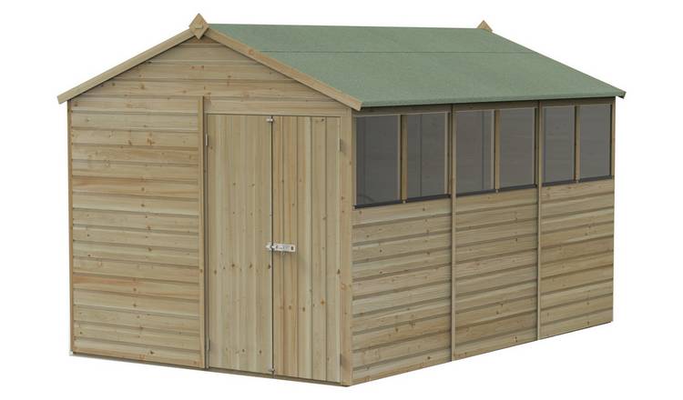 Forest Beckwood Shiplap 6 Windows Apex Shed - 12 x 8ft