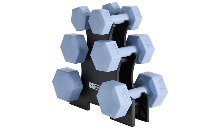 Pro Fitness Vinyl Dumbbell Tree - 12Kg