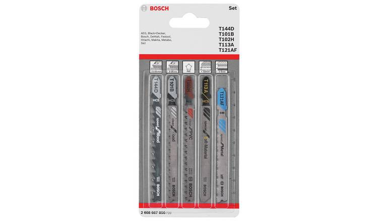 Bosch 5 Piece All Rounder T-Shank Jigsaw Blade Set 