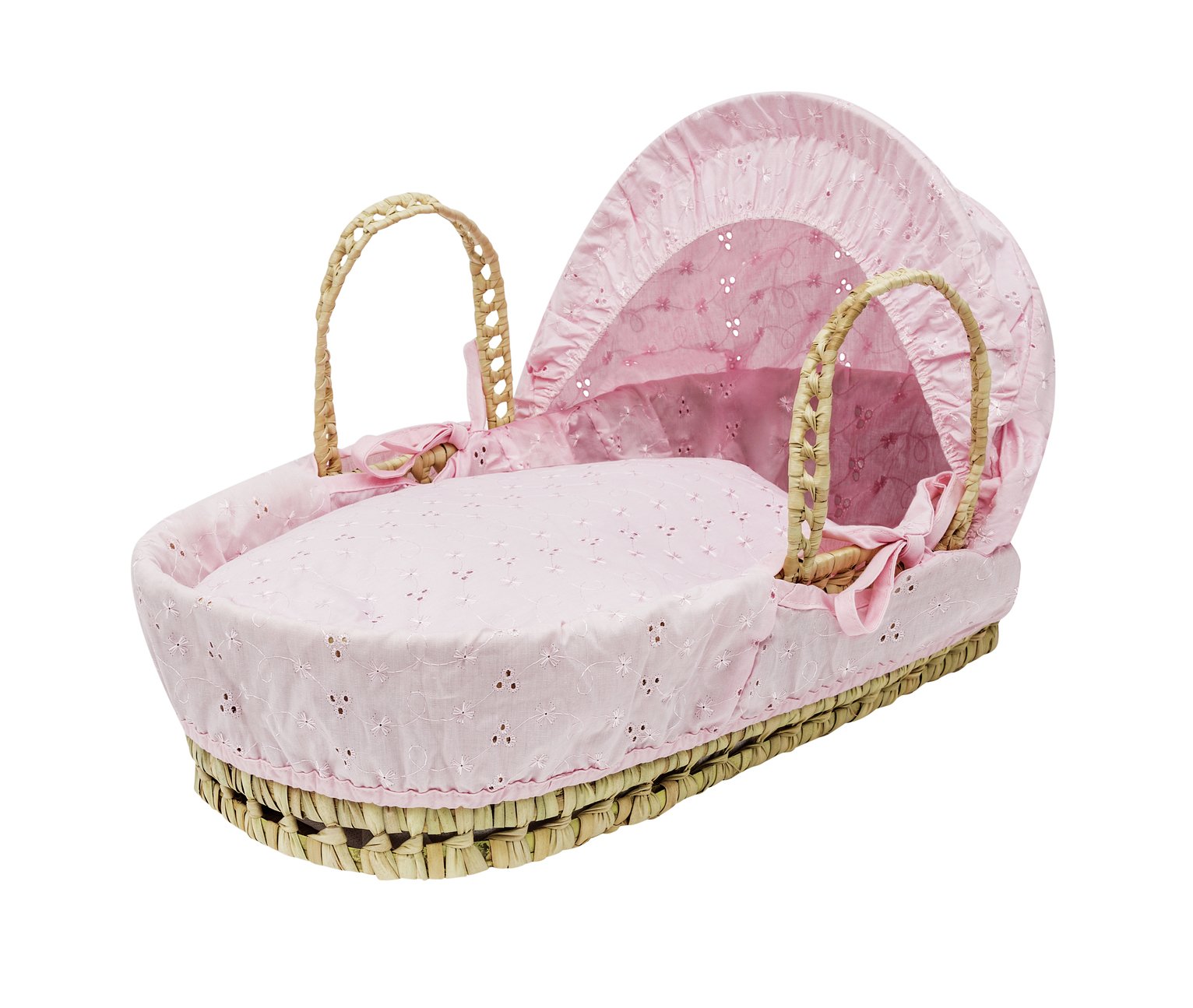 doll moses basket with bedding