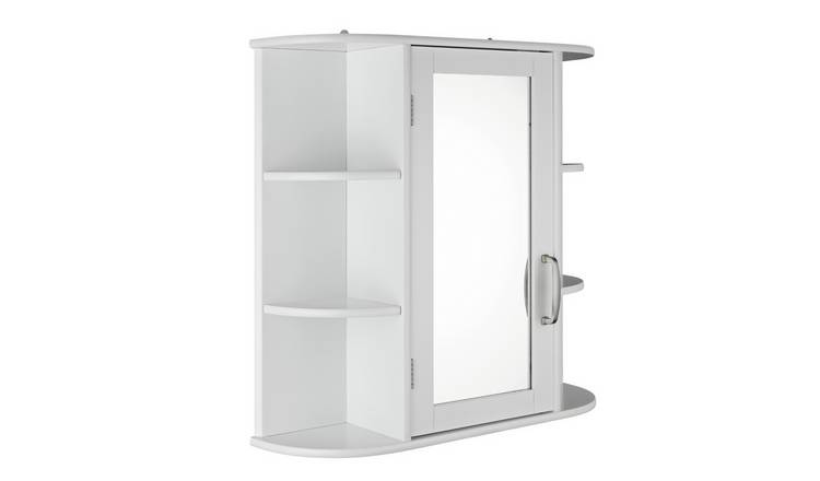 Buy Argos Home Mirrored Cabinet With Shelves White Bathroom