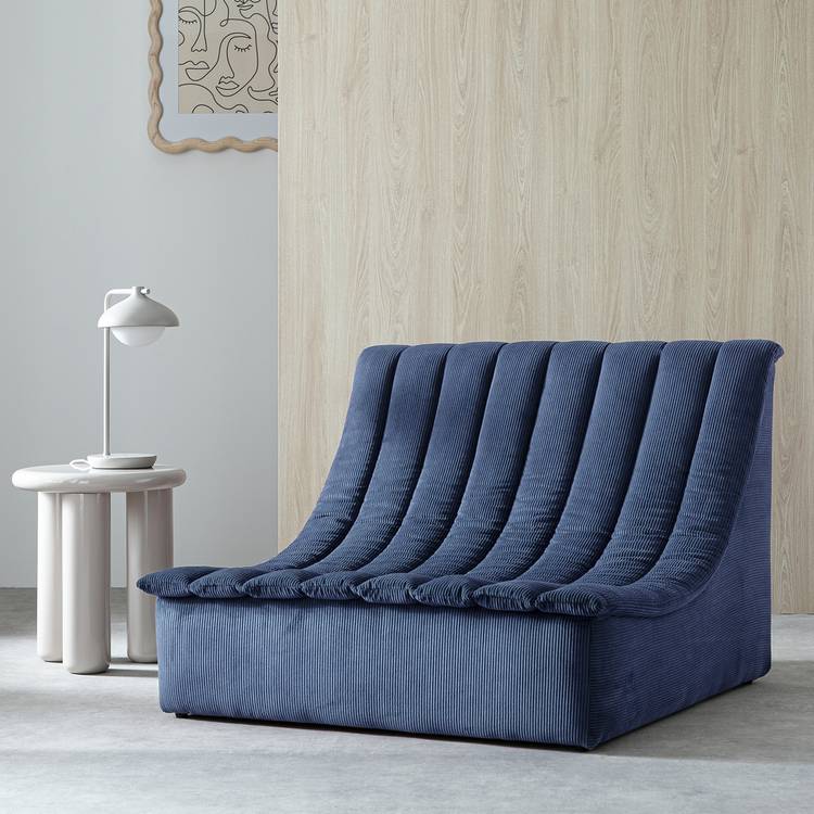 Habitat 60 Scoop Fabric Chair - Navy 0