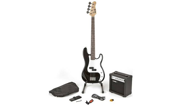 RockJam Electric Bass Guitar Kit With Amp & Tuner - Black