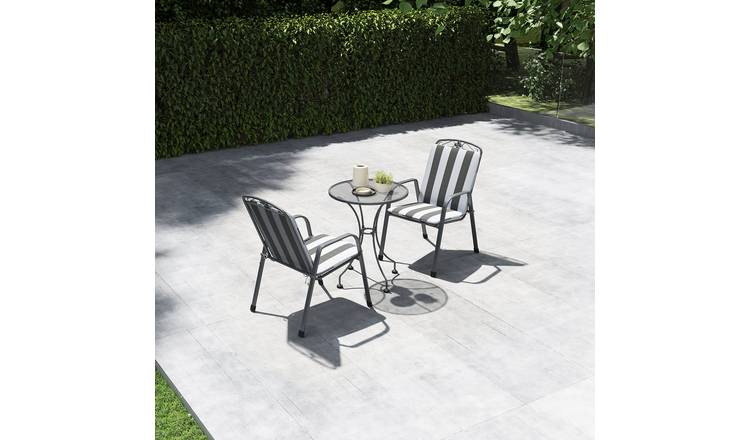 Pacific Savoy 2 Seater Metal Garden Bistro Set with Cushions