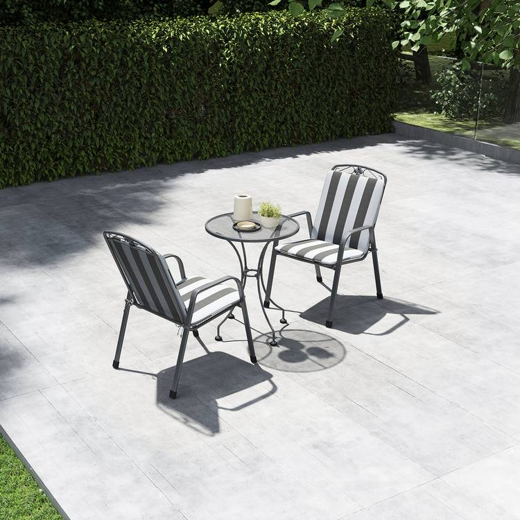 Pacific Savoy 2 Seater Metal Garden Bistro Set with Cushions 0
