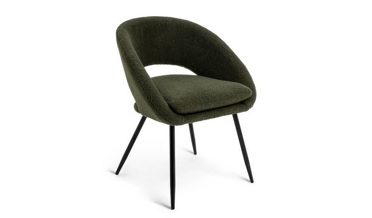 Habitat Hermione Boucle Dining Chair - Green