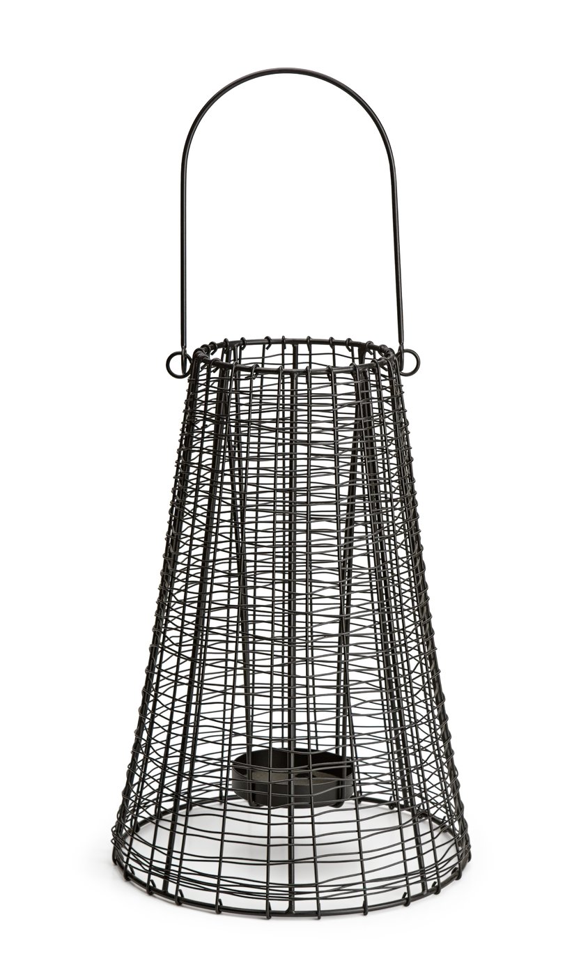 Habitat Medium Wired Lantern Candle Holder Black (4584742) Argos
